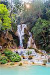 Kuang Si waterfalls, Luang Prabang, Laos, Indochina, Southeast Asia, Asia
