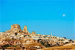 Rock-cut topography at Uchisar, UNESCO World Heritage Site, Cappadocia, Anatolia, Turkey, Asia Minor, Eurasia