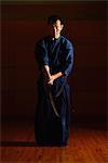 Japanese sword master performing his craft