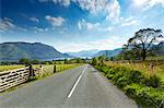 Rural road through scenic Lake District, Ullswater, Cumbria, England