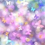Illustration of colorfull  background with butterflies