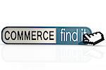 Commerce word on the blue find it banner image with hi-res rendered artwork that could be used for any graphic design.