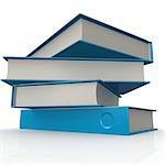 Stack of blue books image with hi-res rendered artwork that could be used for any graphic design.