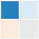 Square graph papers set, vector eps10 illustration