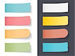 Set of blank colored sticky papers, vector eps10 illustration