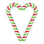 Two candy canes, red and green colors, vector eps10 illustration