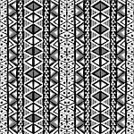 Black and white ethnic motifs background in doodle style