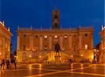 Campidoglio square, Capitoline hill in Rome at night, Italy