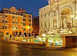 Fountain di Trevi in Rome at night, Italy