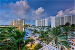 Sarasota, Florida, USA marina and resorts skyline.