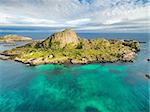 Beautiful small rocky island on Lofoten in Norway