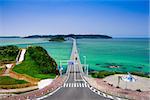 Shimonoseki, Yamaguchi Prefecture, Japan at Tsunoshima Bridge over the Sea of Japan.