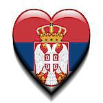 Illustration Serbian flag in the heart as a symbol of patriotism.