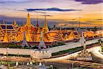 Bangkok, Thailand at the Temple of the Emerald Buddha and Grand Palace.