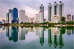 Bangkok, Thailand skyline from Benjakiti Park.