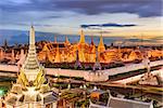 Bangkok, Thailand at the Temple of the Emerald Buddha and Grand Palace.