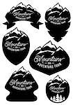 set of vector retro badge templates with mountains and forests