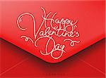 Greeting envelope on Valentines day lettering happy Valentines day, I love you
