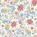 Vector illustration of colorful  floral  seamless pattern