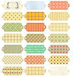 Collection of labels with pearls in shabby chic style