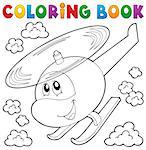 Coloring book helicopter theme 1 - eps10 vector illustration.