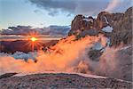 sunset landscape from Rosetta Mountain - San Martino di Castrozza, Italy