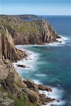 Dramatic Cornish cliff top scenery at Pordenack Point, Lands End, Cornwall, England, United Kingdom, Europe