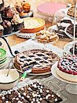 Variety of cakes on table