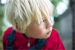 Close-up of young blond boy