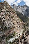 Mountain stream coursing through rocky landscape, Kings Canyon National Park, California, USA