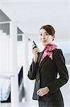 Japanese attractive flight attendant at the airport