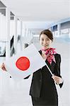 Japanese attractive flight attendant at the airport