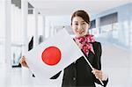 Japanese attractive flight attendant at the airport