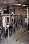 Large vats of beer at the local brewery