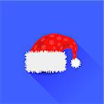 Christmas Santa Hat Isolated on Blue Background