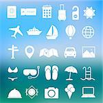 Simple summer and travel icon set vector