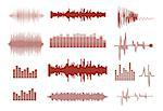 Sound waves set. Music waves icons. Audio equalizer technology. Vector illustration.