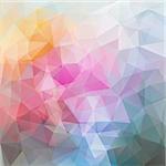 Abstract vector triangle mosic background in pink, yellow and blue