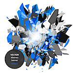 Abstract vector explosion of colorful particles background