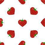 Seamless pattern with strawberry. Endless print texture. Food. Fruit. Berry. Simple. Cartoon hand drawing illustration - vector