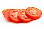 Tomatoes sliced on isolated on white background