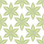 Simple green flowers seamless pattern, stock vector