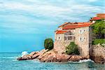 Sveti Stefan hotel island landscape in Montenegro