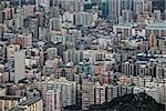 Hong Kong cityscape, crowd buildings in mist