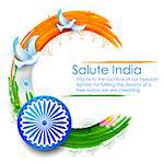 illustration of dove flying on Indian tricolor flag background showing peace