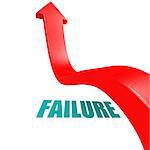 Arrow leap over failure image with hi-res rendered artwork that could be used for any graphic design.