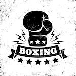 Vintage vector logo for boxing with glove