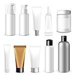 Make up. Tube of cream or gel white plastic product. Container, product and packaging. White background.