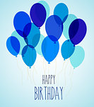 Vector illustration of birthday party balloons in blue