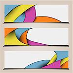 Abstract colorful polygon banners design vector template